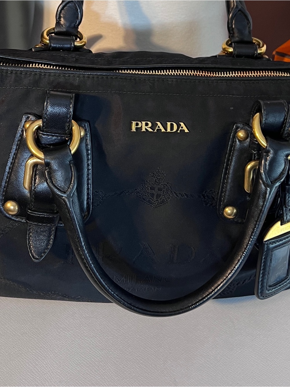 Prada⭐️Black Nylon/Leather Satchel with Gold Hardware!⭐️Offers always welcome!